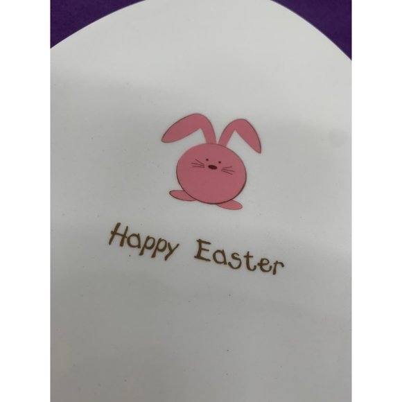 Gotta Get a Gund Happy Easter Egg Dinner Plate Decor Pink Bunny "Happy Easter" - Picture 2 of 6